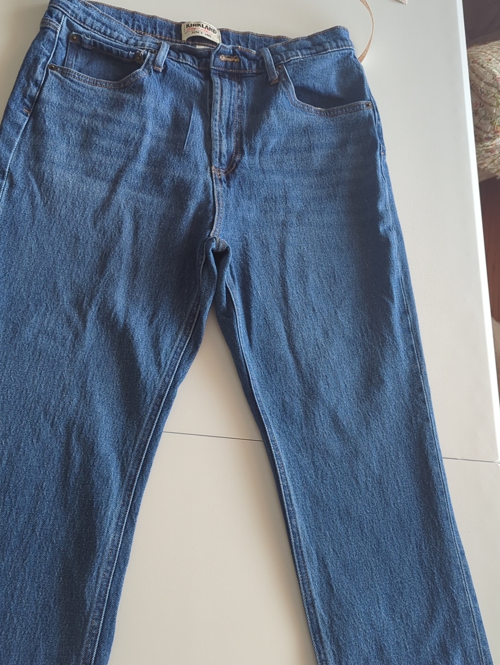 Kirkland Signature High-Rise Straight Jeans in Blue